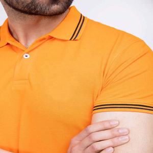Camisetas Polo de Golf Personalizables con Logotipo Bordado, Cuello Naranja, 95% Algodón, 5% Spandex, Ropa para Hombre, Camisetas Polo 2026 - Product Image 3