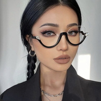 Lunettes yeux femme verres spéciaux coupe bleue diamant demi-monture oeil de chat 2025