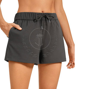 Comfortable Breathable Eco-Friendly Quick Dry Casual Wear High <b>Waist</b> Lightweight Polyester/Cotton Women Shorts - Product Image 1