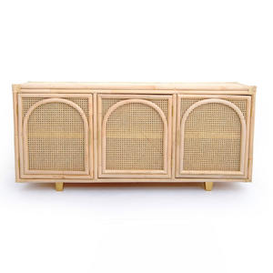Handcrafted kitchen furniture <b>rattan</b> wood cabinet set <b>cupboard</b> cabinets wholesale top quality <b>cupboards</b> - Product Image 2