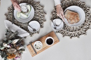 Estera de mesa de algas marinas naturales artesanales vietnamitas, posavasos con almohadilla térmica antideslizante tejida a mano, mesa de cocina, escritorio, mantel individual hecho a mano PARA CENA - Product Image 3