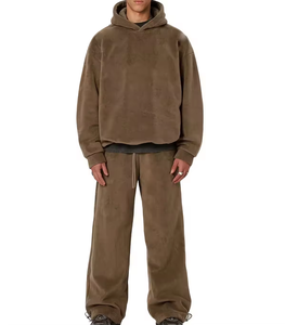 Sudadera con capucha de algodón de felpa francesa personalizada de 500 g/m², sudadera con capucha con apliques personalizados, lavado ácido, capucha de doble capa, sudadera con capucha para hombre con efecto desgastado - Product Image 4