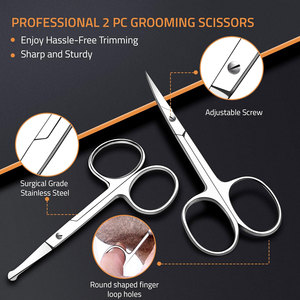 Deux ciseaux à ongles professionnels multi-usages ciseaux de beauté nez cheveux sourcils barbe moustache et ciseaux à cuticules - Product Image 2