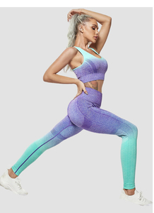 Ensemble de yoga de fitness pour femmes de haute qualité avec décoration de ceinture à motif solide taille élastique-ensemble de 2 pièces de marque privée - Product Image 5