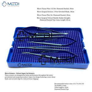 Titane 5 pièces Castroviejo diamant dépoussiéré Micro ensemble de chirurgie avec boîte de stérilisation Cassette Instruments chirurgicaux - Product Image 6