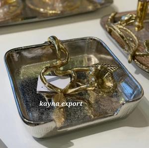 กล่องใส่กระดาษทิชชูโลหะขัดเงา ดีไซน์ลายดอกไม้ทองคำแฟนซี สไตล์ใบแปะก๊วย งานแฮนด์เมด คลาสสิก เหมาะสำหรับร้านอาหารและโรงแรม - Product Image 2