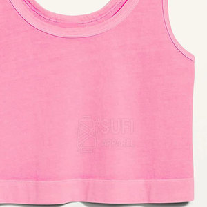 Top Corto sin Mangas con Cuello Redondo para Mujer, Tejido con Logotipo Frontal, Cómodo y Transpirable - Product Image 6
