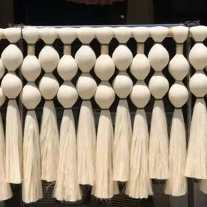 Grande décoration murale sphérique en macramé fait main en fibres, pour la maison et le salon de luxe - Product Image 1