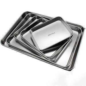 ถาดสี่เหลี่ยมสแตนเลสสำหรับเสิร์ฟอาหาร ทนทาน ใช้ซ้ำได้ ใช้งานด้วยมือ เหมาะสำหรับโรงพยาบาล ใช้ในงานผ่าตัด อเนกประสงค์ ทนความร้อนสูง ได้รับมาตรฐาน CE - Product Image 1