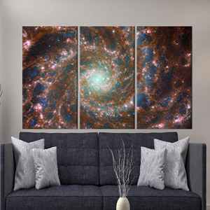 Affiche murale élégante sur toile imprimée James Webb Galaxy, 3P : Gallery Wrapped - Product Image 1