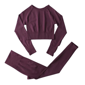 Ropa profesional de gimnasio para mujer, camisetas de Yoga de manga larga, mallas, Top de Yoga sin costuras para Fitness para mujer, ropa atlética, ropa de gimnasio - Product Image 1