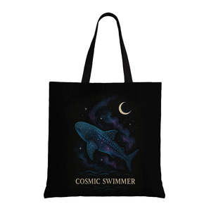 Bolsas de Mano con Cremallera de Tiburón Ballena Cósmico, Personalizables, Ecológicas, de Lona, con Forro de Algodón y Poliéster, Reciclables, con Diseño de Dibujos Animados - Product Image 5
