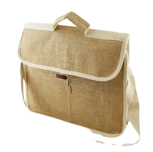 Sac fourre-tout de séminaire écologique en jute 100% de haute qualité Textiles naturels et produit en cuir à vendre - Product Image 4