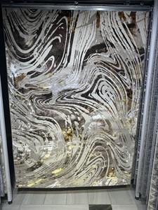 พรมปูพื้นโพลีเอสเตอร์ลายกอลเดนมูนพรมปูพื้นแบบแอบสแตรกพรมขนาดใหญ่บุนวมกันลื่นใช้ในบ้าน - Product Image 4