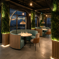 Meubles de cafétéria haut de gamme de luxe, banquette d'angle ronde rembourrée, banquette de restaurant, banquette de salon, table à manger, chaise