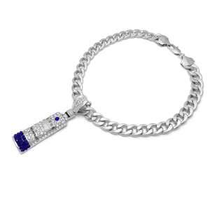 Iced 925 botella de plata colgante cadena cubana elegante Leb cultivado diamante joyería para boda deslumbrante collar accesorio - Product Image 3