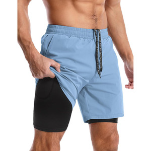 กางเกงขาสั้นตาข่ายสำหรับเล่นกีฬาออกกำลังกายฟิตเนสยิมวิ่งออกกำลังกายกระเป๋าใส่โทรศัพท์สไตล์สปอร์ตออกแบบได้ตามต้องการ - Product Image 1