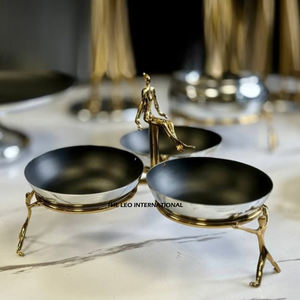 Juego de 3 cuencos de diseño con forma de hoja de Metal de aluminio japonés, Color dorado, hogar, Hotel, restaurante, vajilla, accesorios, cuenco - Product Image 5