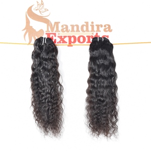 Venta al por mayor 100% Cutícula alineada Remy Virgen sedoso negro rizado tejido mechones templo camboyano extensiones de cabello humano - Product Image 1