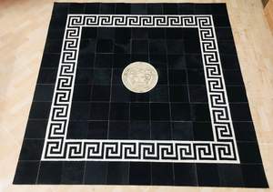 Alfombra de área moderna lavable de cuero de felpa geométrica Retro Para oficina y hogar multicolor mejor precio al por mayor - Product Image 2
