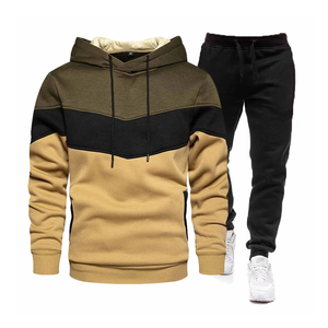 Survêtement d'hiver pour homme en coton 100% respirant, léger, de haute qualité, à capuche, deux pièces, motif uni, sur mesure - Product Image 5