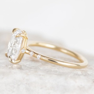 Anillo de diamante creado en laboratorio ovalado IGI, anillo de diamante cultivado en laboratorio de oro de 10K para boda y anillo o banda de compromiso - Product Image 4