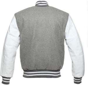 Veste universitaire confortable en cuir fabriquée en usine, unisexe, tendance, en tissu de laine respirant, veste de baseball - Product Image 2