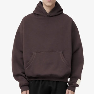 Sweat-shirt à capuche oversize pour homme, couleur unie, coton French Terry, pull décontracté avec poche, vêtement d'automne - Product Image 3