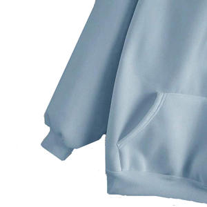 Sudadera con capucha de talla grande para mujer, rayas blancas, estampado azul claro, suave, transpirable, Polar, hombros caídos, ropa de calle para deportes de Fitness - Product Image 5