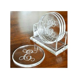 Posavasos de acrílico más vendido, nuevo estilo, precio al por mayor, el mejor producto, forma redonda, posavasos transparente de acrílico para fiesta de boda, el mejor precio - Product Image 4