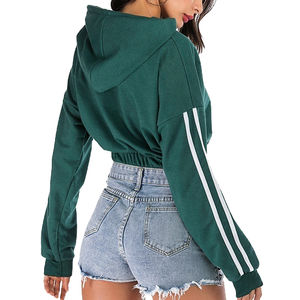 2025 dernier sweat à capuche à manches longues pour femmes avec haut court Logo personnalisé imprimé respirant pour l'hiver - Product Image 3