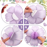 Pastel nid d'abeille jardin thème fête décoration papier tournesol guirlande suspendus plafond fête fournitures pour anniversaire bébé douche