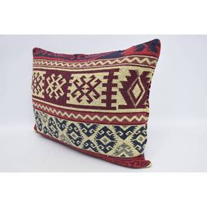 Luxury Red Wool Pillow 20x28 Inch Geometric Vintage <b>Fluffy</b> Pattern Woven Technique Portable <b>Bedding</b> for Christmas - Product Image 4