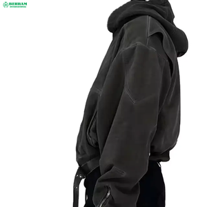 เสื้อฮู้ดดี้ผู้ชายคุณภาพสูง ทรงปกติ แขนยาว ผ้าคอตตอน 100% ตัดเย็บอย่างดี พร้อมเข็มขัดรัดเอว - Product Image 3