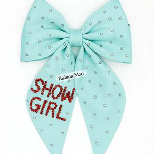 โบว์ประดับพลอยเทียมสำหรับผู้หญิง & เด็กผู้หญิงแสดงด้วยลูกปัดสุดหรูสำหรับงานปาร์ตี้และเวที - Product Image 1