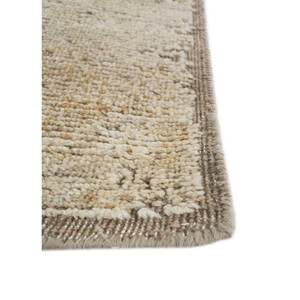 พรมขนสัตว์ถักมือสีเบจและสีน้ำตาลลายเรขาคณิตสีพื้นสำหรับห้องนั่งเล่นหรือทางเดินในบ้าน-Reb-1488 - Product Image 4