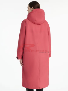 Abrigo largo para montar a caballo con logotipo personalizado para mujer, venta al por mayor, versátil, resistente al viento, secado rápido, tejido ligero, silueta elegante - Product Image 2