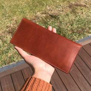 Portefeuille en cuir véritable de créateur Vintage de luxe pour femmes LWM-0025 fermeture ouverte porte-carte personnalisé fonction antivol longue longueur - Product Image 3