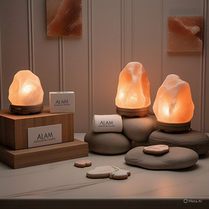 หลอดไฟสายไฟฟ้าสไตล์ดอกไม้สำหรับตกแต่งบ้านโคมไฟเกลือหิมาลัยธรรมชาติ2-3กก. ผ่าน GMP - Product Image 6