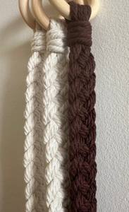 Sujetadores de Cortinas, Macramé Hecho a Mano con Elegante Cordón de 4 mm, Marrón y Beige, Accesorios Boho Chic para Ventanas - Product Image 3