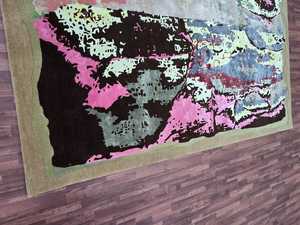 Juego de alfombras y alfombras de lana con mechones hechos a mano orientales tradicionales de Catherine, tamaño de habitación personalizable de lana 100% disponible - Product Image 4