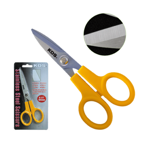 Ciseaux en acier inoxydable, lame dentelée, poignée antidérapante, dispositif de sécurité, protège-lame, outil de coupe polyvalent, fabriqué au Japon - Product Image 1