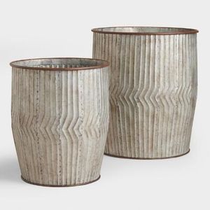 <b>Large</b> capacity rustic galvanized metal <b>planter</b> tub <b>for</b> indoor and outdoor <b>garden</b> balcony flower pot decoration use - Product Image 6