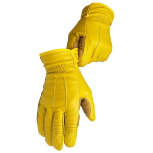 Gold Work Gloves 100% Leather Riding Work Motorcycle Gloves Motorcycle Auto Racing Wear Genuine Leather Gloves For Men - Product Image 3