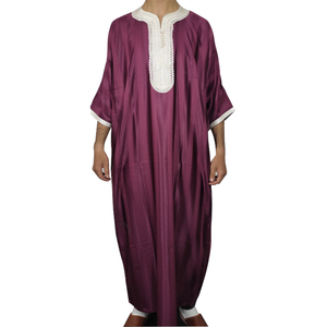 Thobe marocain, ces thobes arabes pour hommes sont des thobes islamiques à manches courtes et col rond, vente en gros. - Product Image 2