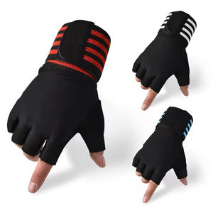 Venta al por mayor Fitness transpirable ventilado medio dedo levantamiento de pesas ejercicio deportes entrenamiento ciclismo gimnasio guantes hombres - Product Image 1