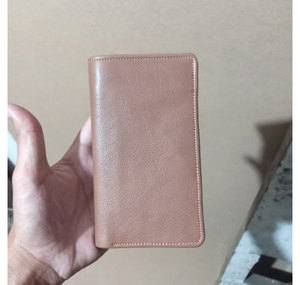 Carteras finas plegables de cuero genuino con logotipo personalizado de fábrica para hombre con ventana de identificación, cartera delgada con tarjetero de cuero para monedas - Product Image 2