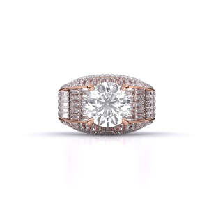 Bague solitaire en diamant rond éternel de 6,02 carats, couleur F, clarté VS, diamant cultivé en laboratoire, en or 14 carats, cadeau d'anniversaire de mariage - Product Image 2
