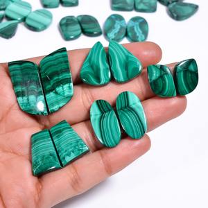 Paire de malachite naturelle de haute qualité Cabochon fournisseur de pierres précieuses Inde prix de gros pierres précieuses de haute qualité utiliser la fabrication de bijoux - Product Image 3