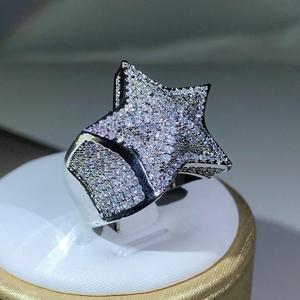 Bijoux Hip Hop De Luxe En Argent Sterling 925 Glacé VVS Original Moissanite Bague En Diamant Pour Hommes Femmes Tenue De Fête - Product Image 3